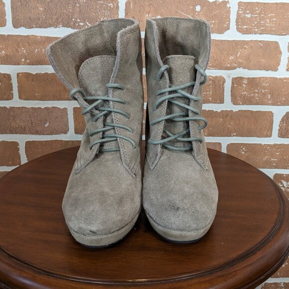 Steve Madden Suede Platform Wedge Booties - Picture 2 of 8